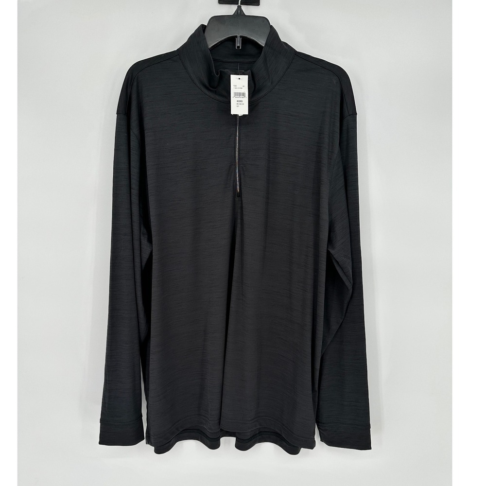 Greg Norman Mens Quarter Zip Pullover Black Space Dye Golf Shirt XXL